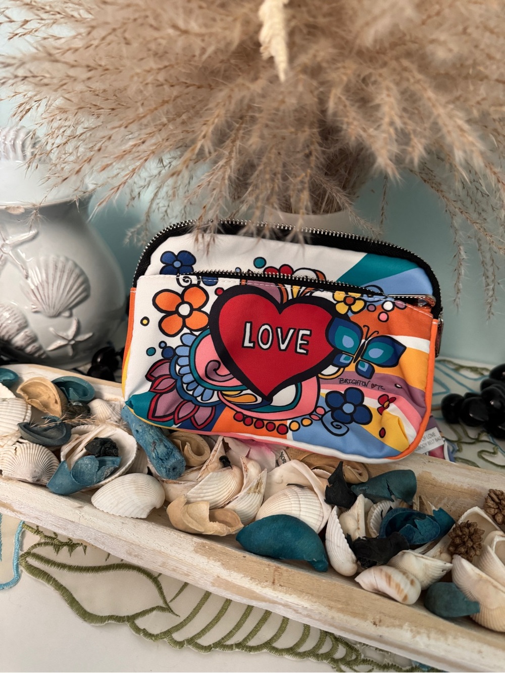 Brighton crossbody bag with a Colorful 'LOVE' Heart Print - Picture 12 of 14